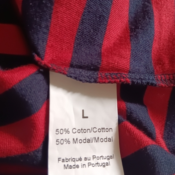 Vintage SONIA RYKIEL Blue + Red Striped Cotton Tee L - Picture 5 of 5